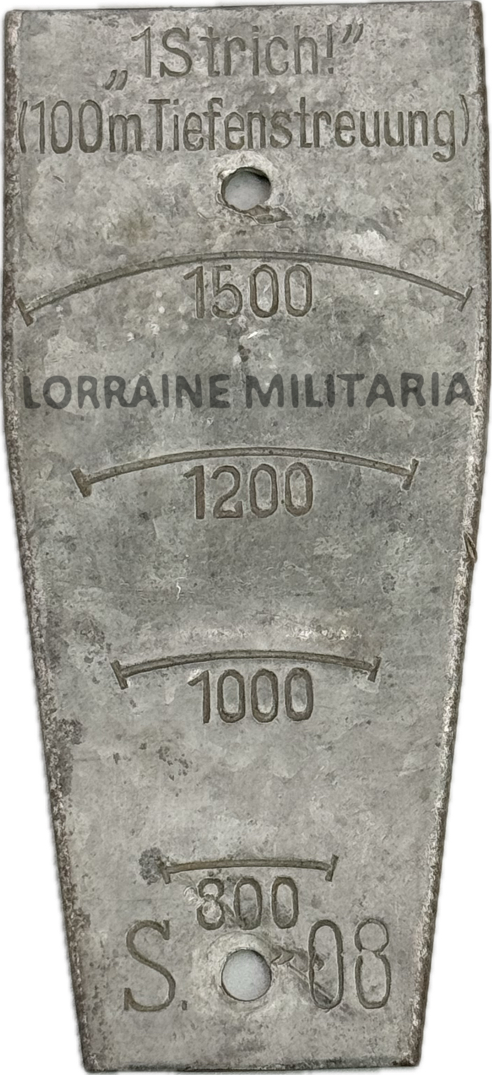 militaria : PLAQUE DE TIR ALLEMANDE POUR AFFÛT TRAINEAU MITRAILLEUSE MG08