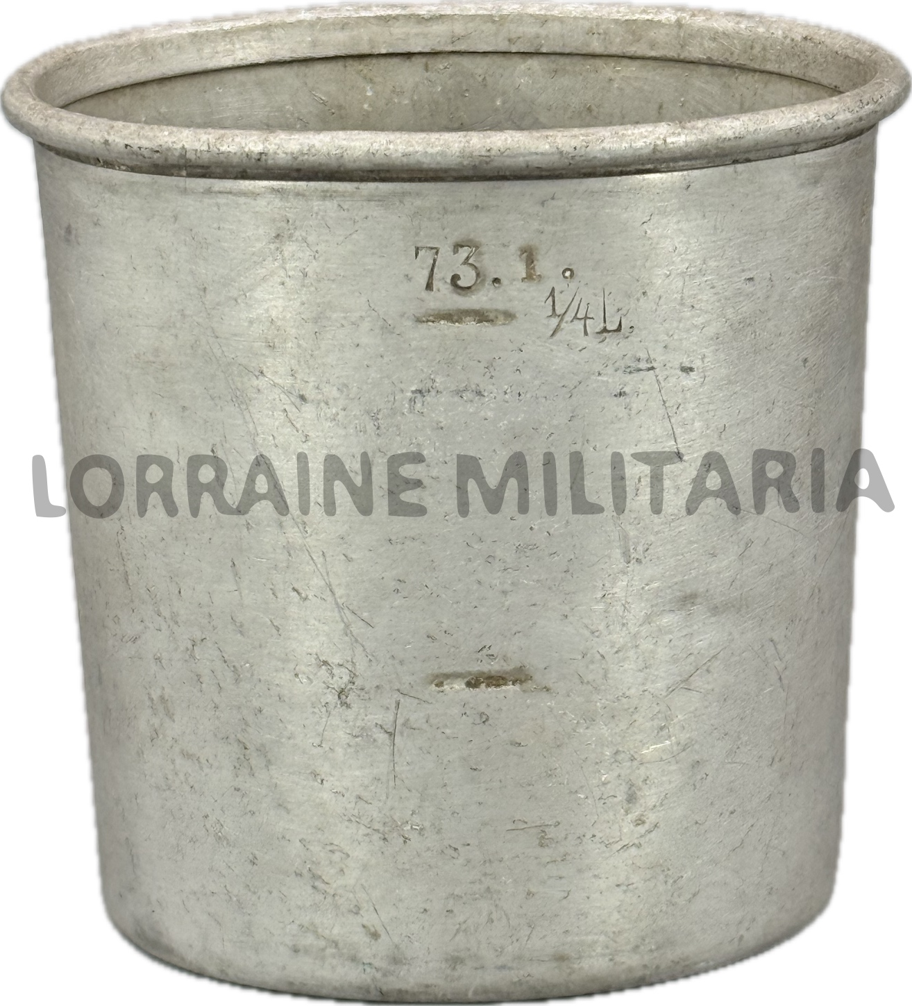 militaria : QUART REGLEMENTAIRE  ALLEMAND EN ALUMINIUM DU 73 ème REGIMENT DE FUSILIER