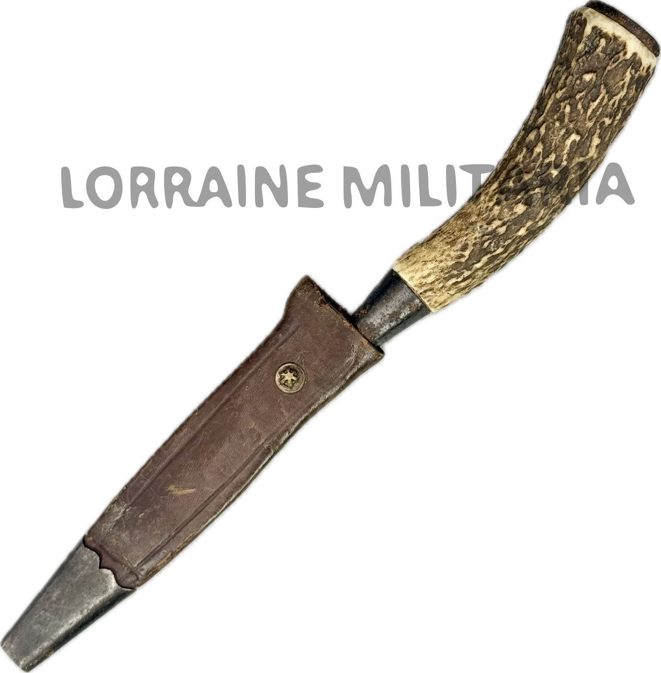 militaria : COUTEAU COMBAT ALLEMAND TYPE CHASSE LAME GRAVEE OBUS 42 CM FOURREAU