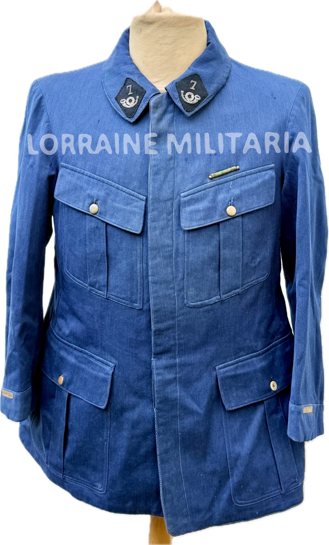 militaria : VAREUSE FRANÇAISE D'ADJUDANT DU 7 IÈME BATAILLON DE CHASSEUR ALPIN
