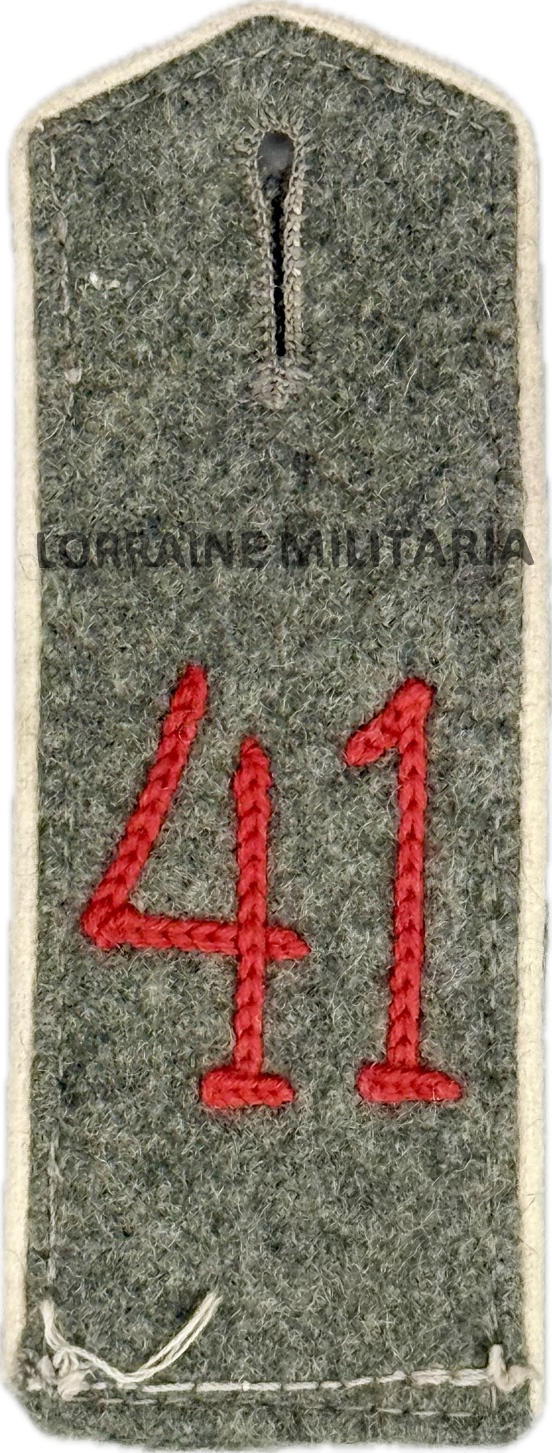 militaria : PATTE D'EPAULE MODELE 1915 DE BLUSE DU 41 IÈME REGIMENT D'INFANTERIE