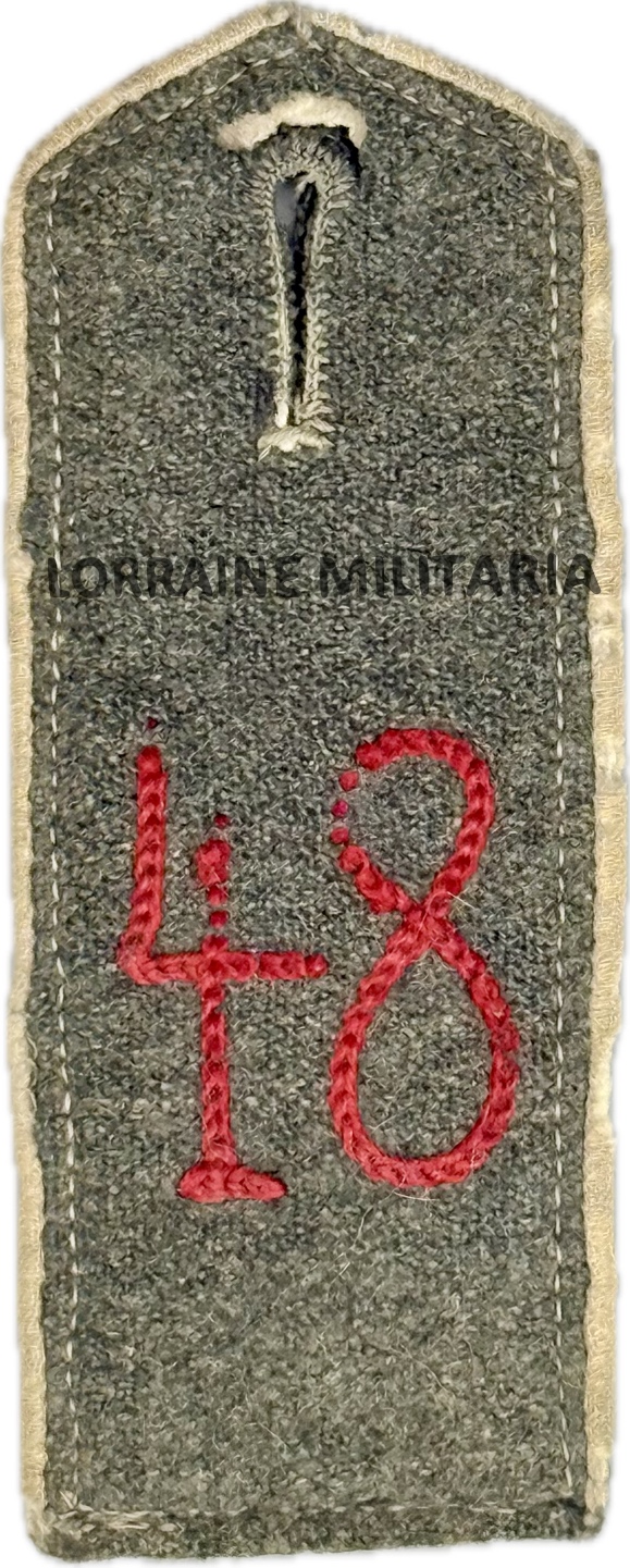 militaria : PATTE D'EPAULE MODELE 1915 DE BLUSE DU 48 IÈME REGIMENT D'INFANTERIE