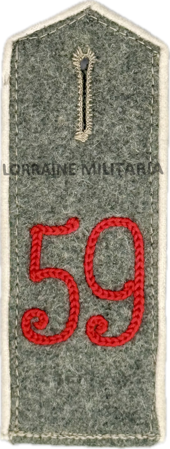 militaria : PATTE D'EPAULE MODELE 1915 DE BLUSE DU 59 IÈME REGIMENT D'INFANTERIE
