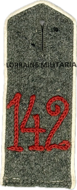 militaria : PATTE D'EPAULE MLE 1915 DE BLUSE DU 142 IÈME REGIMENT D'INFANTERIE