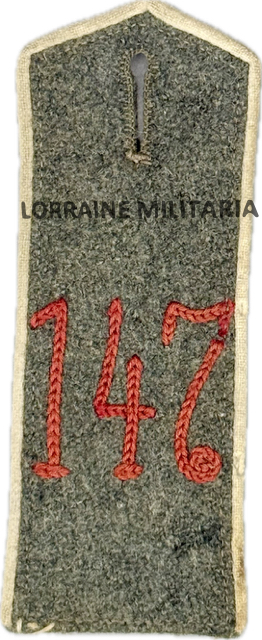 militaria : PATTE D'EPAULE MLE 1915 DE BLUSE DU 147 IÈME REGIMENT D'INFANTERIE