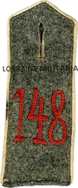 militaria : PATTE D'EPAULE MLE 1915 DE BLUSE DU 148 IÈME REGIMENT D'INFANTERIE
