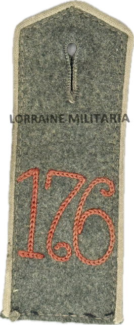 militaria : PATTE D'EPAULE MLE 1915 DE BLUSE DU 176 IÈME REGIMENT D'INFANTERIE