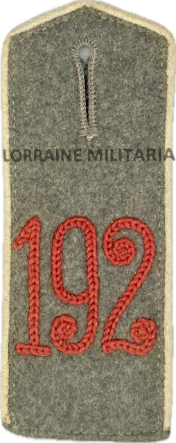 militaria : PATTE D'EPAULE MLE 1915 DE BLUSE DU 192 IÈME REGIMENT D'INFANTERIE SAXE