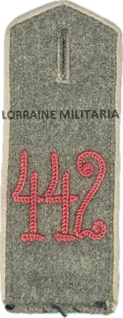 militaria : PATTE D'EPAULE MLE 1915 DE BLUSE DU 442 IÈME REGIMENT D'INFANTERIE