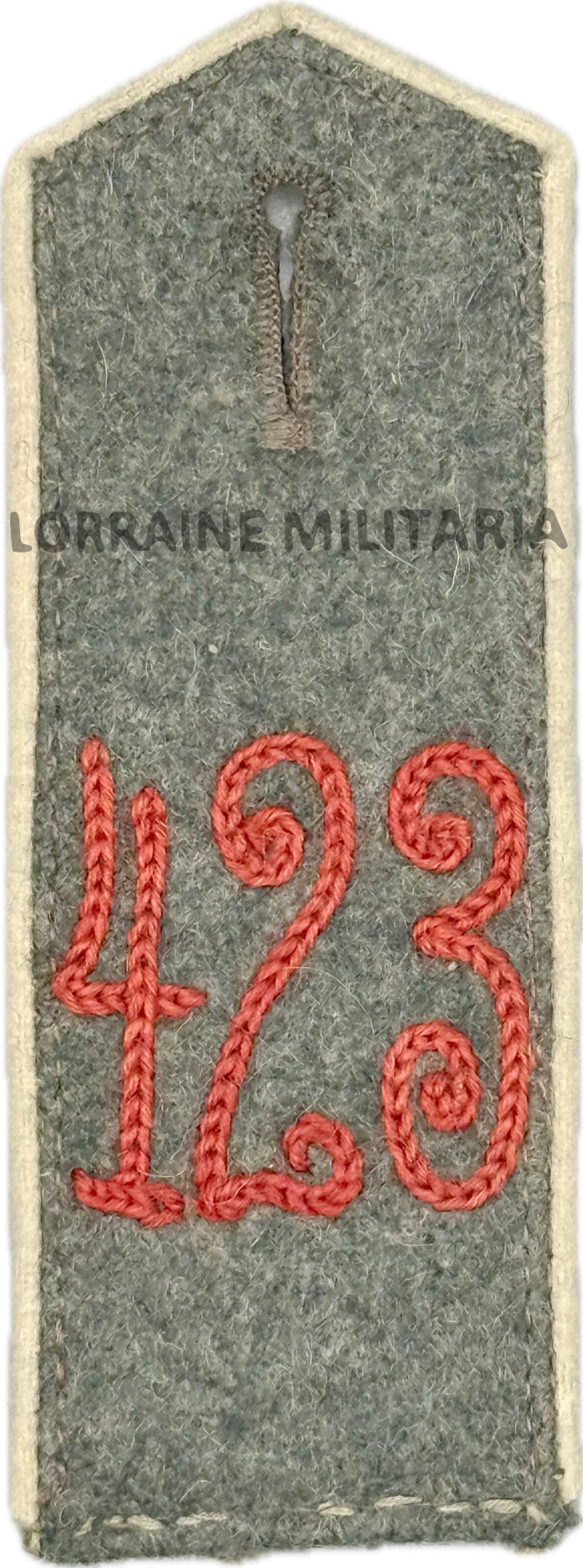 militaria : PATTE D'EPAULE MLE 1915 DE BLUSE DU 423 IÈME REGIMENT D'INFANTERIE