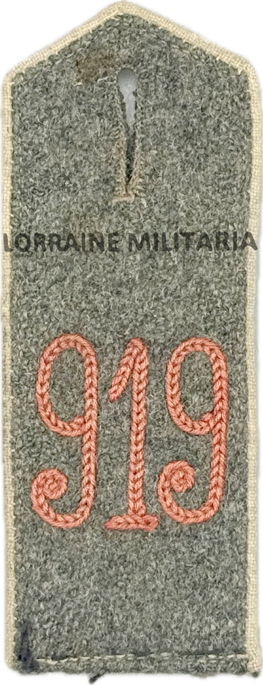 militaria : PATTE D'EPAULE MLE 1915 DE BLUSE DE LA 919 IÈME SECTION DE MITRAILLEURS