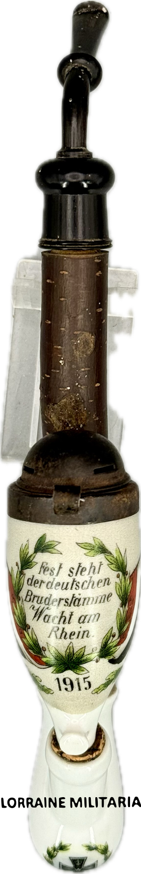 militaria : PIPE EN PORCELAINE ALLEMANDE OFFERTE AUX SOLDATS DE L'ARMEE GAEDE 1915