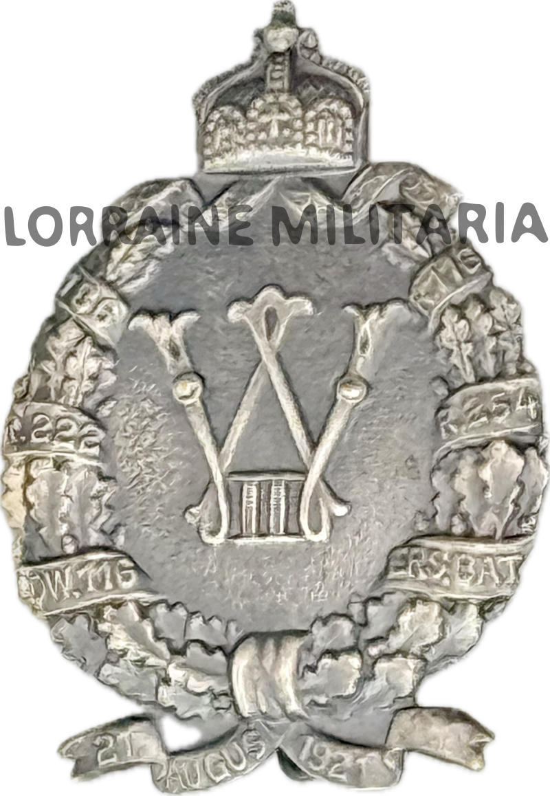 militaria : INSIGNE PATRIOTIQUE SOUVENIR DES REGIMENTS IR118, 186, 222, 254 ET LANDWEHR 116