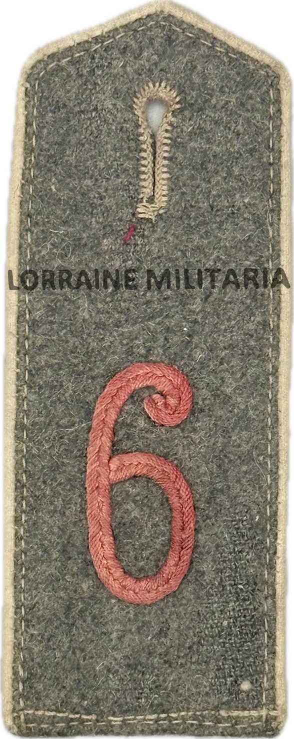 militaria : PATTE D'EPAULE MLE 1915 DE BLUSE DU 6 IÈME REGIMENT D'INFANTERIE DE RESERVE BAVA