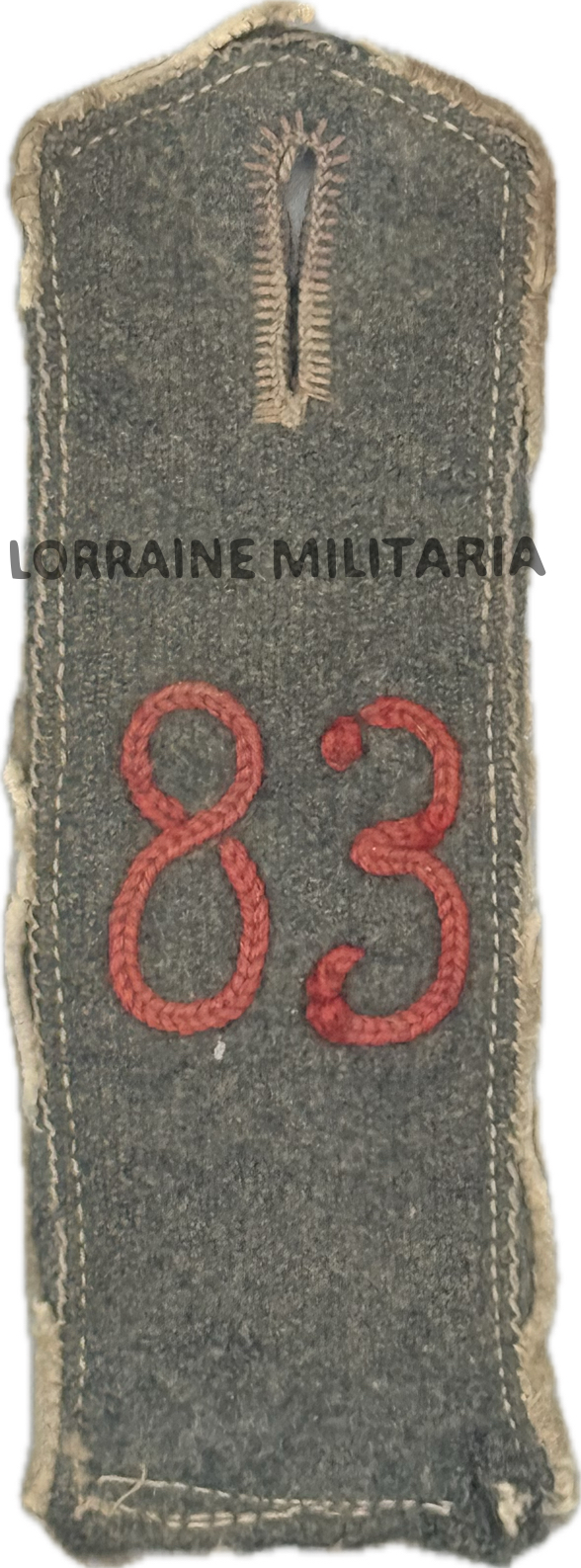 militaria : PATTE D'EPAULE MLE 1915 DE BLUSE DU 83 IÈME REGIMENT D'INFANTERIE