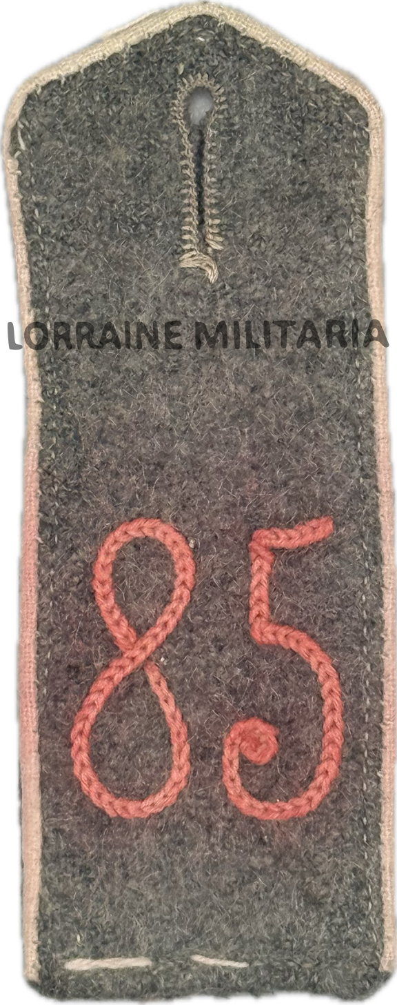 militaria : PATTE D'EPAULE MLE 1915 DE BLUSE DU 85 IÈME REGIMENT D'INFANTERIE