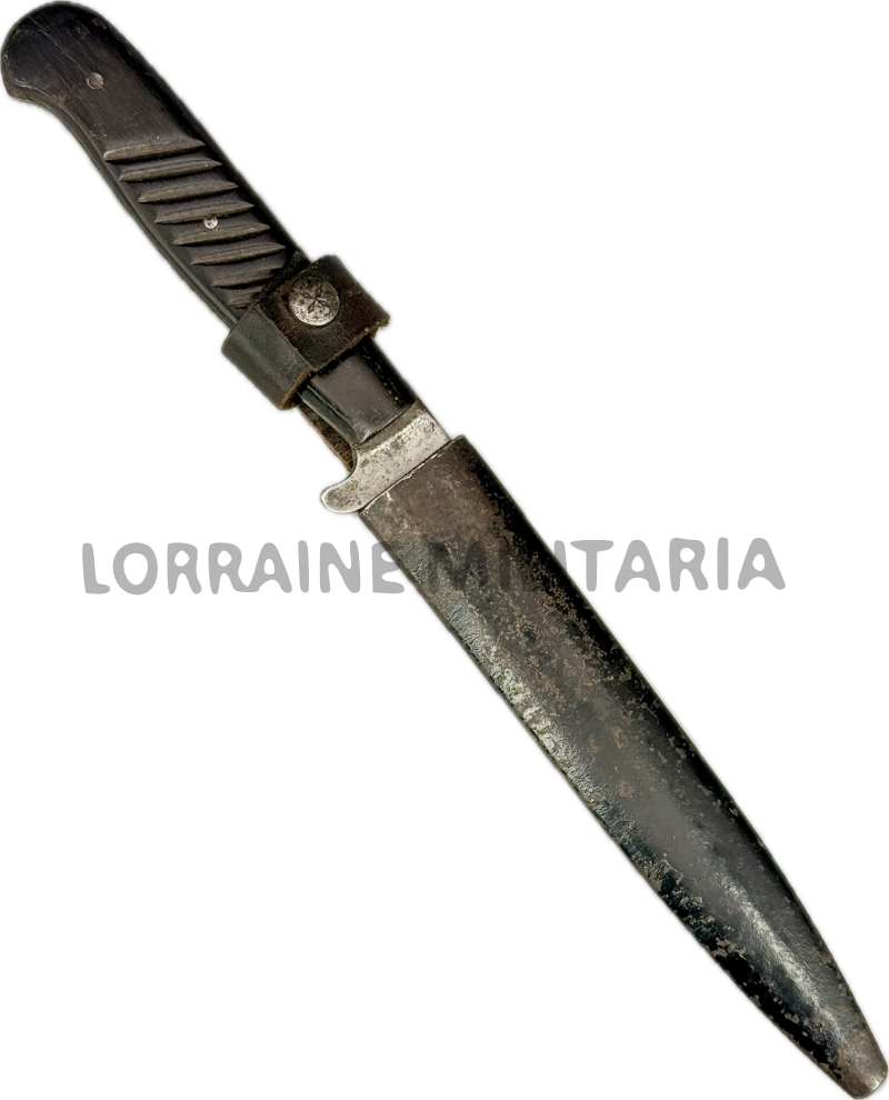 militaria : COUTEAU DE COMBAT ALLEMAND COMPLET LAME GRAVEE 1914 FELDZUG 1915
