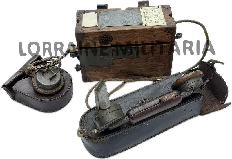 militaria : TELEPHONE DE CAMPAGNE ALLEMAND PETIT MODELE DE 1917 COMPLET