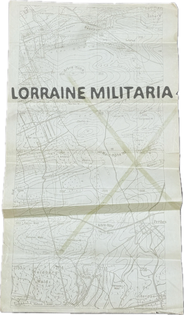 militaria : CARTE ETAT MAJOR ALLEMANDE 1:10000 SECTEUR PERTHES LÈS HURLUS