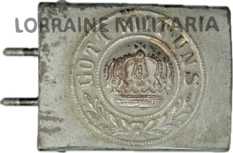 militaria : BOUCLE DE CEINTURON ALLEMANDE TROUPE PRUSSE MLE 1915 MACARON SOUDÉ