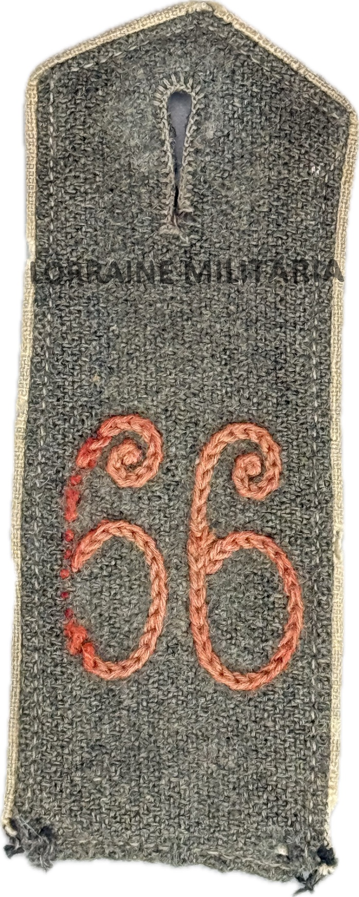 militaria : PATTE D'EPAULE MLE 1915 DE BLUSE DU 66 IÈME REGIMENT D'INFANTERIE