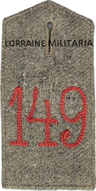 militaria : PATTE D'EPAULE MLE 1914 DU 149 ÈME REGIMENT D'INFANTERIE