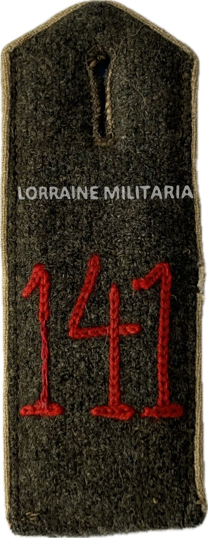 militaria : PATTE D'EPAULE TROUPE MODELE 1915 DU 141 ème REGIMENT D'INFANTERIE