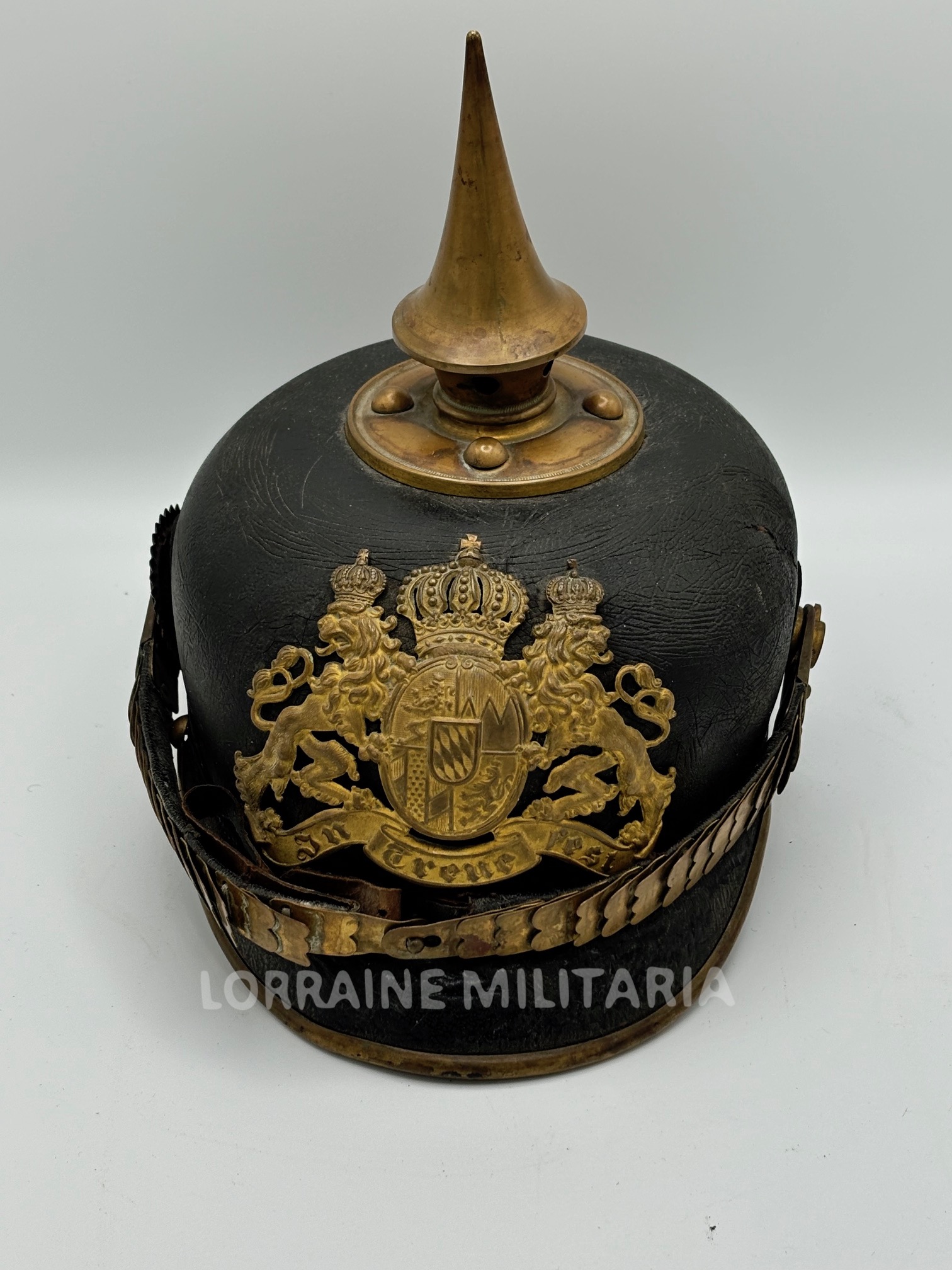 militaria : CASQUE A POINTE BAVAROIS MODELE 1896 DE SOUS-OFFICIER