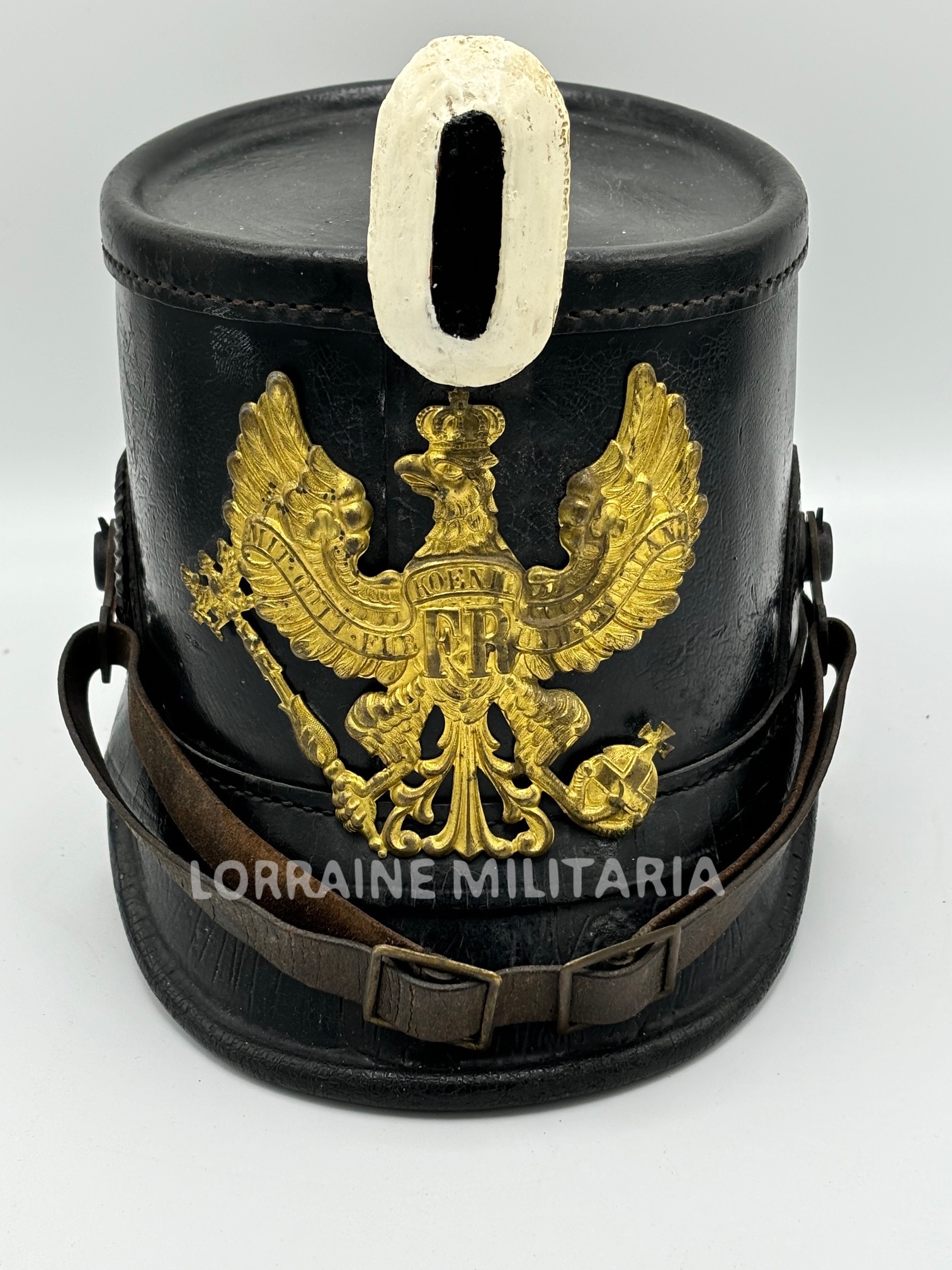 militaria : SHAKO TROUPE PRUSSIEN DU JAGER BATAILLON 11