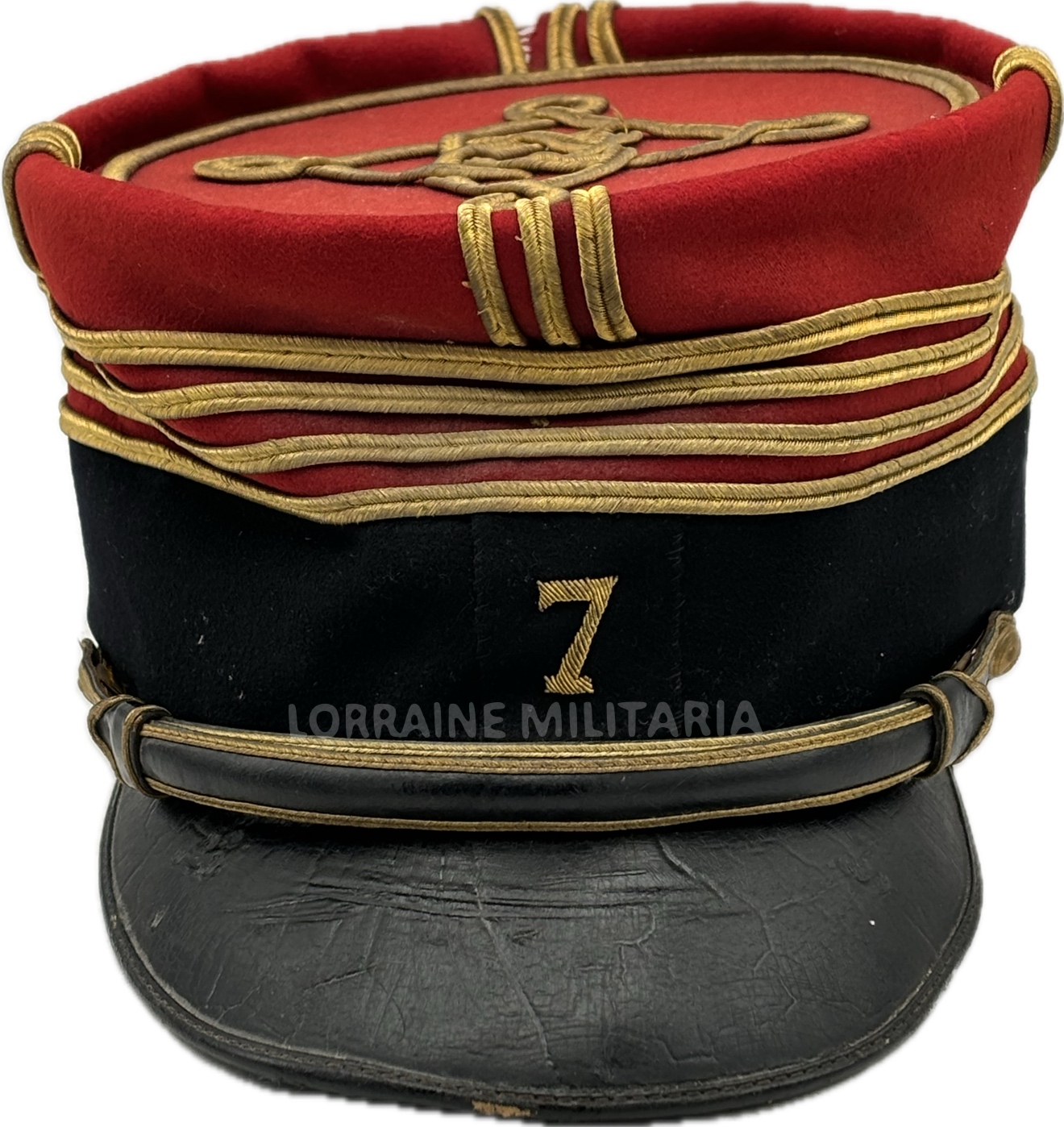 militaria : KEPI FOULARD COMMANDANT DU 7ÈME REGIMENT D'INFANTERIE TUE EN AOUT 1914