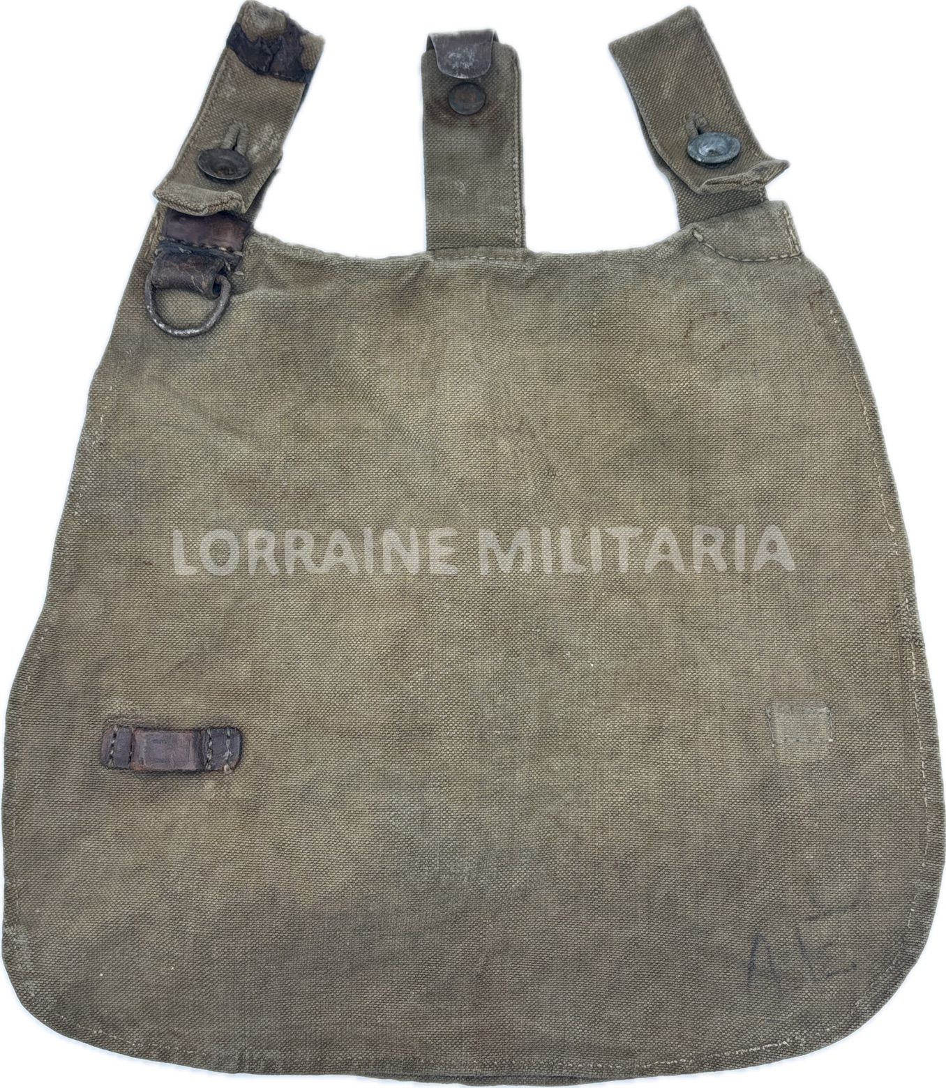 militaria : MUSETTE TROUPE BROTBEUTEL TAPE-CUL TOILE VERTE 1915