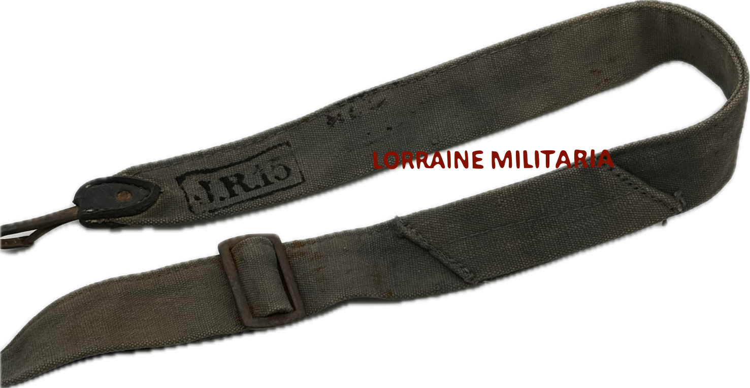 militaria : SANGLE DE SAC A PAIN TOILE GRISE DU 15ème REGIMENT D'INFANTERIE