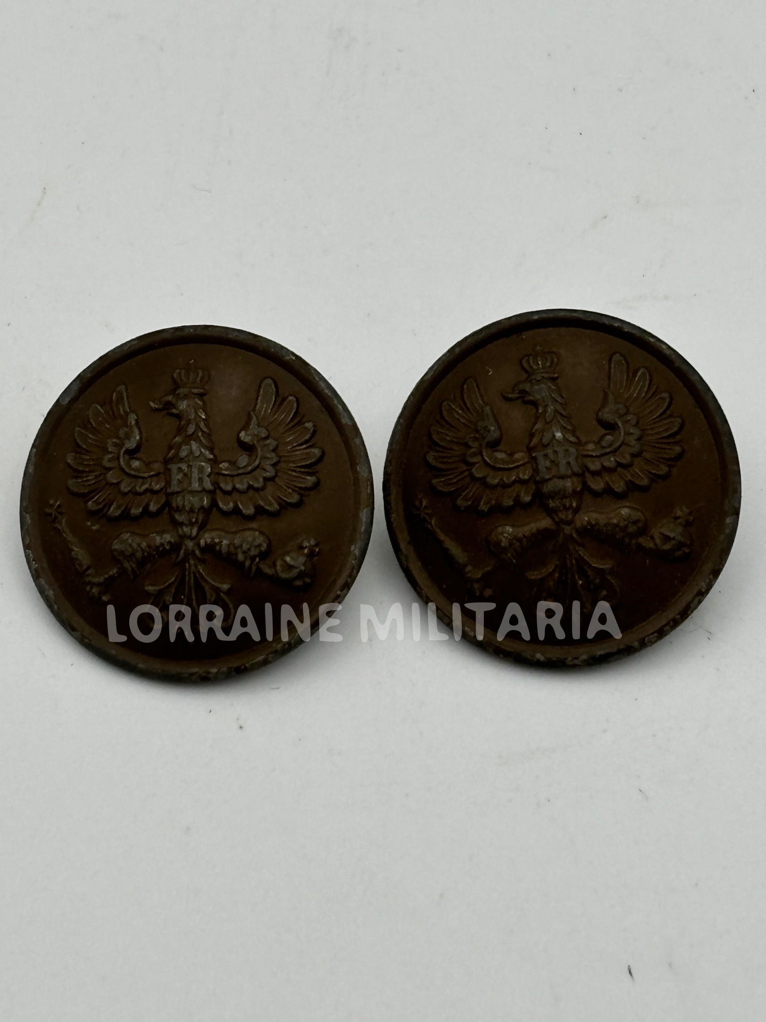 militaria : PAIRE DE DISQUES DE COL SERGENT PRUSSIEN