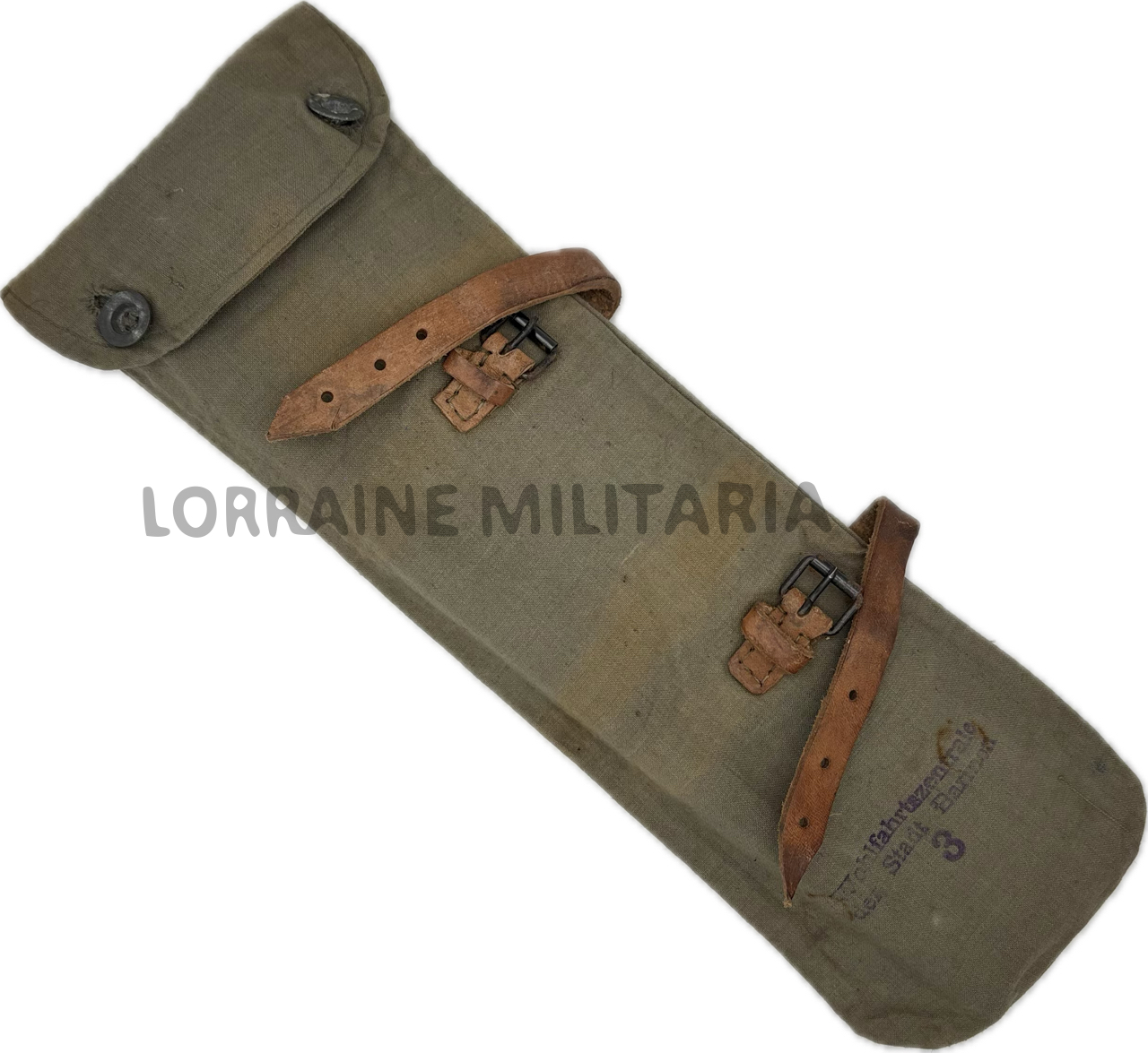 militaria : ETUI TOILE ALLEMAND PORTE PIQUETS TENTE BA VII 1915 COMPLET