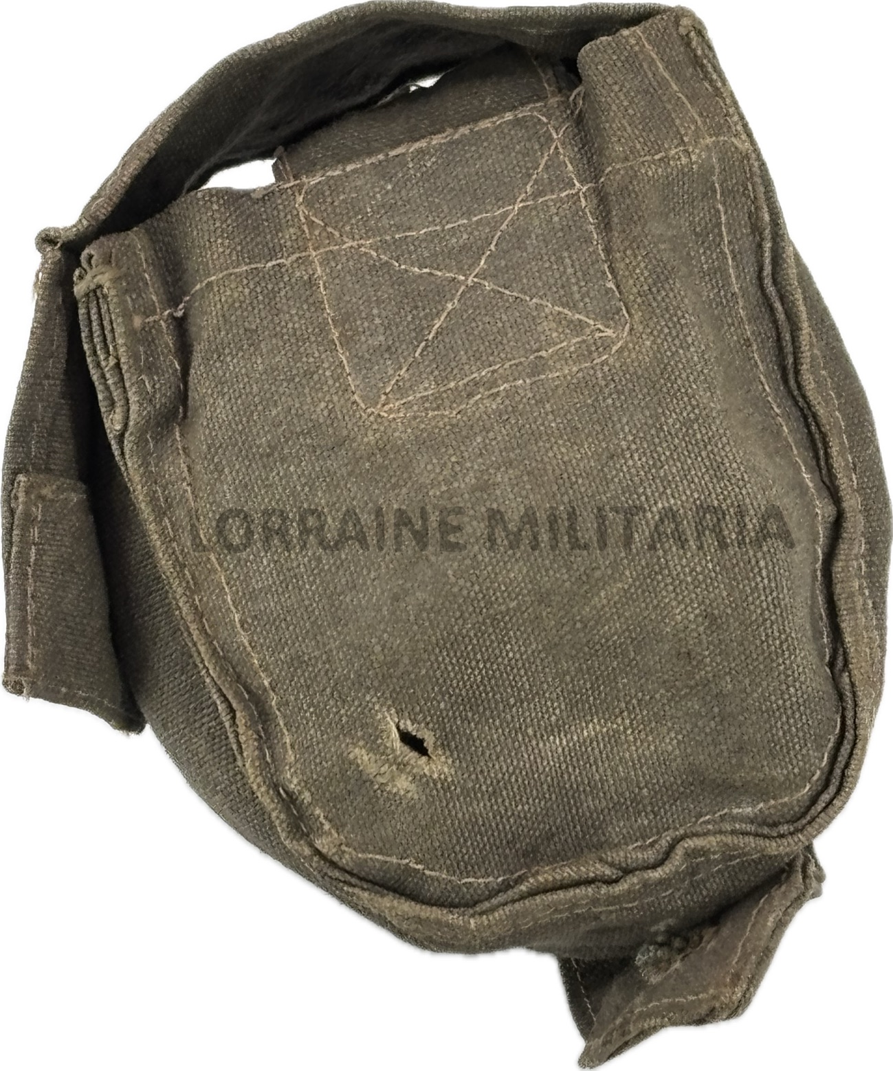 militaria : ETUI TOILE ALLEMAND PORTE CARTOUCHE DE RECHANGE POUR MASQUE A GAZ