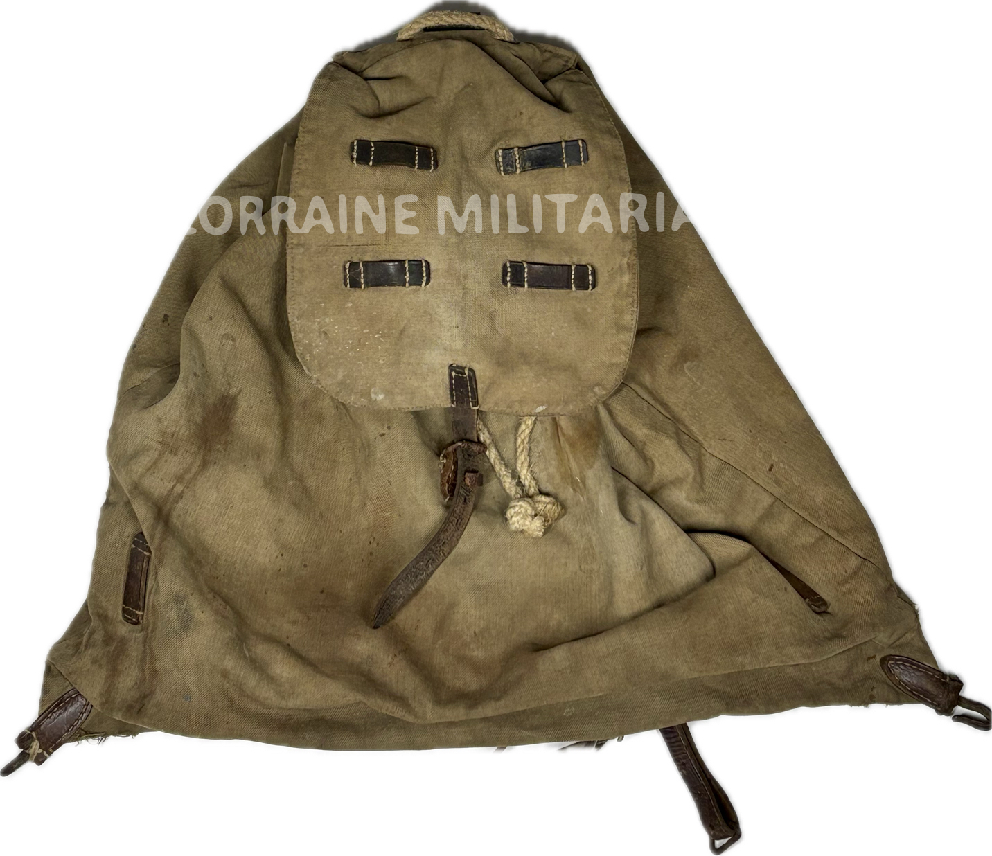 militaria : SAC A DOS ALLEMAND MODELE 1915 EN TOILE DATE 1915 NUREMBERG