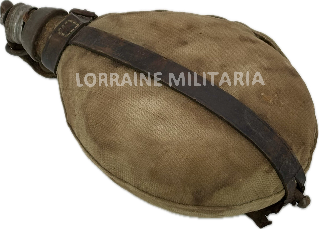 militaria : GOURDE ALLEMANDE BIDON ERSATZ TOILE BEIGE MODELE 1915