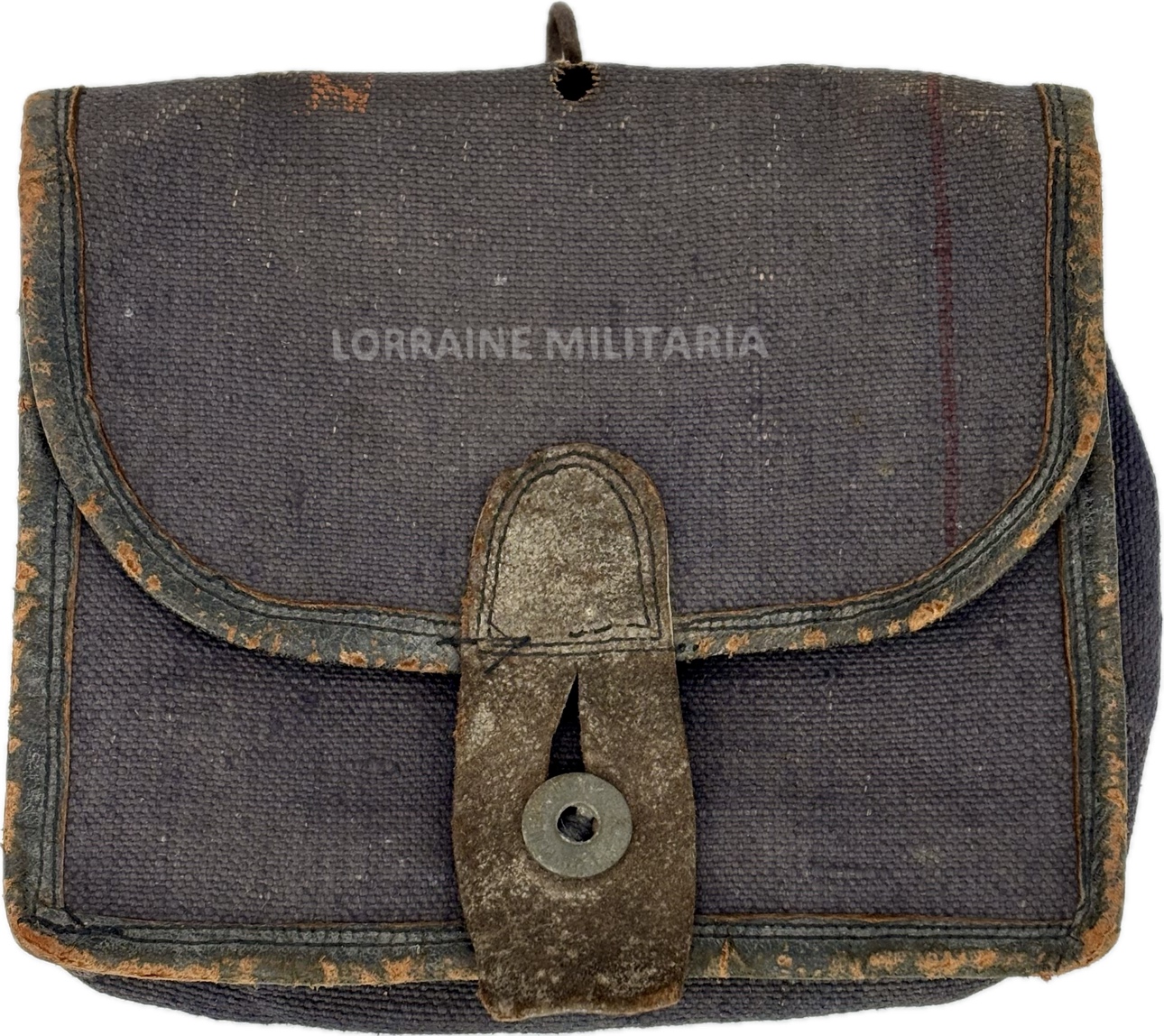 militaria : CARTOUCHIERE ERSATZ TOILE GRISE/VIOLETTE TROUPE FRANÇAISE MODELE 1888