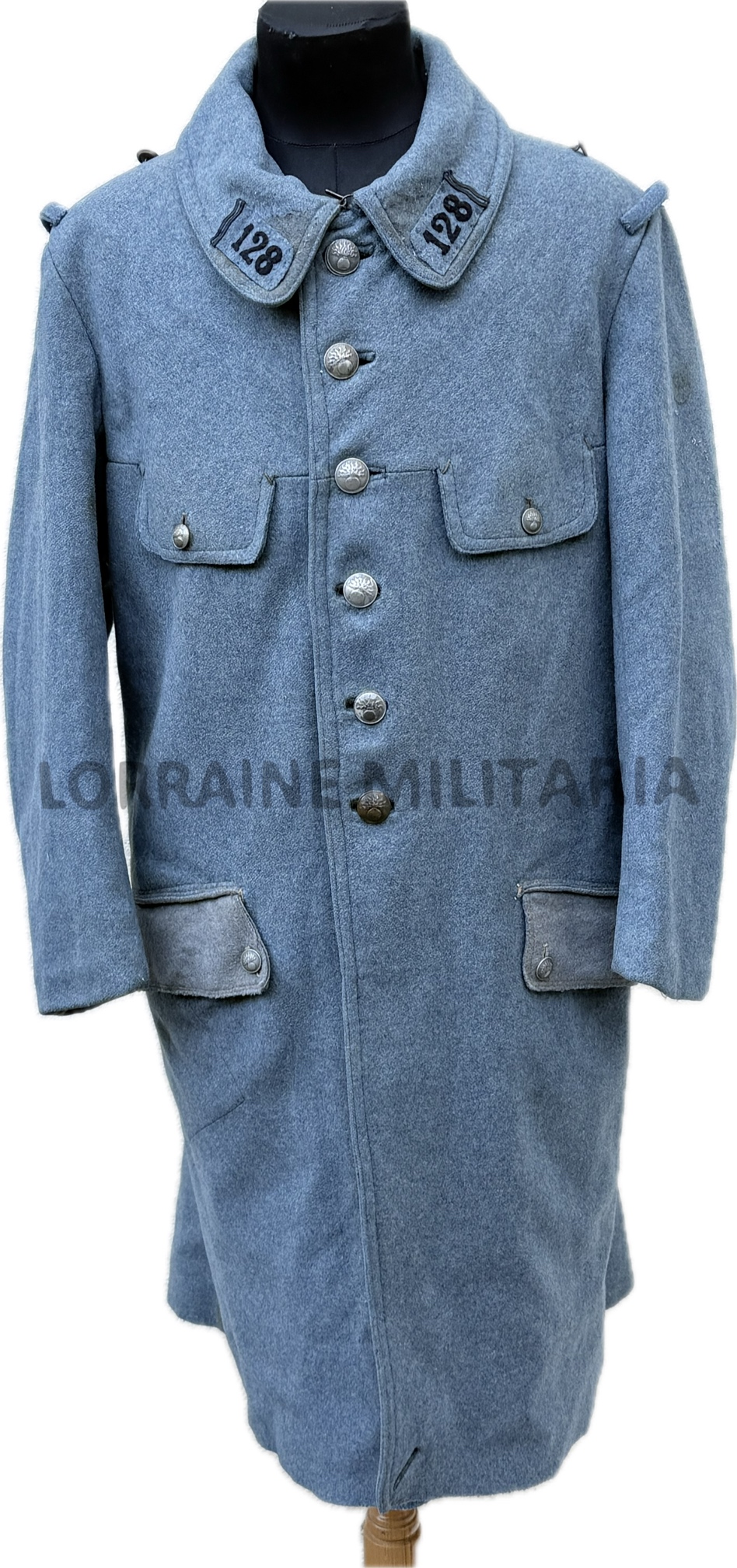 militaria : CAPOTE POIRET TROUPE REGLEMENTAIRE BLEU HORIZON MODELE DIT A 4 POCHES