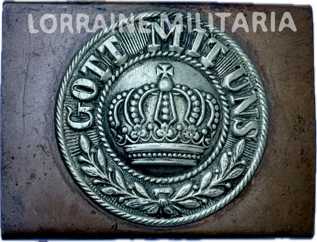 militaria : BOUCLE DE CEINTURON TROUPE PRUSSE EN CUIVRE MODELE 1895