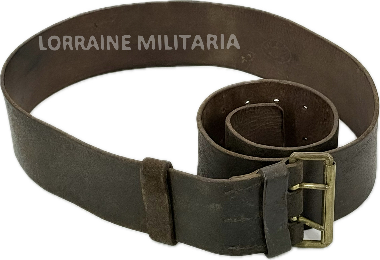militaria : CEINTURON TROUPE REGLEMENTAIRE FRANÇAIS MODELE 1903 EN CUIR RETOURNE