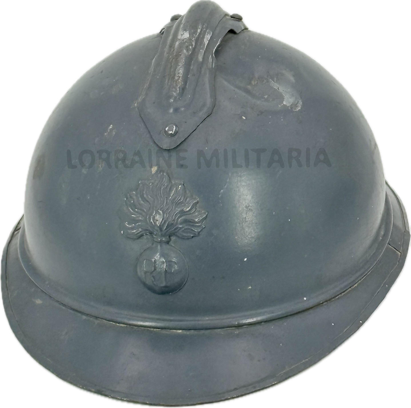 militaria : CASQUE FRANÇAIS ADRIAN DE L'INFANTERIE PREMIER TYPE 1915 BLEU HORIZON