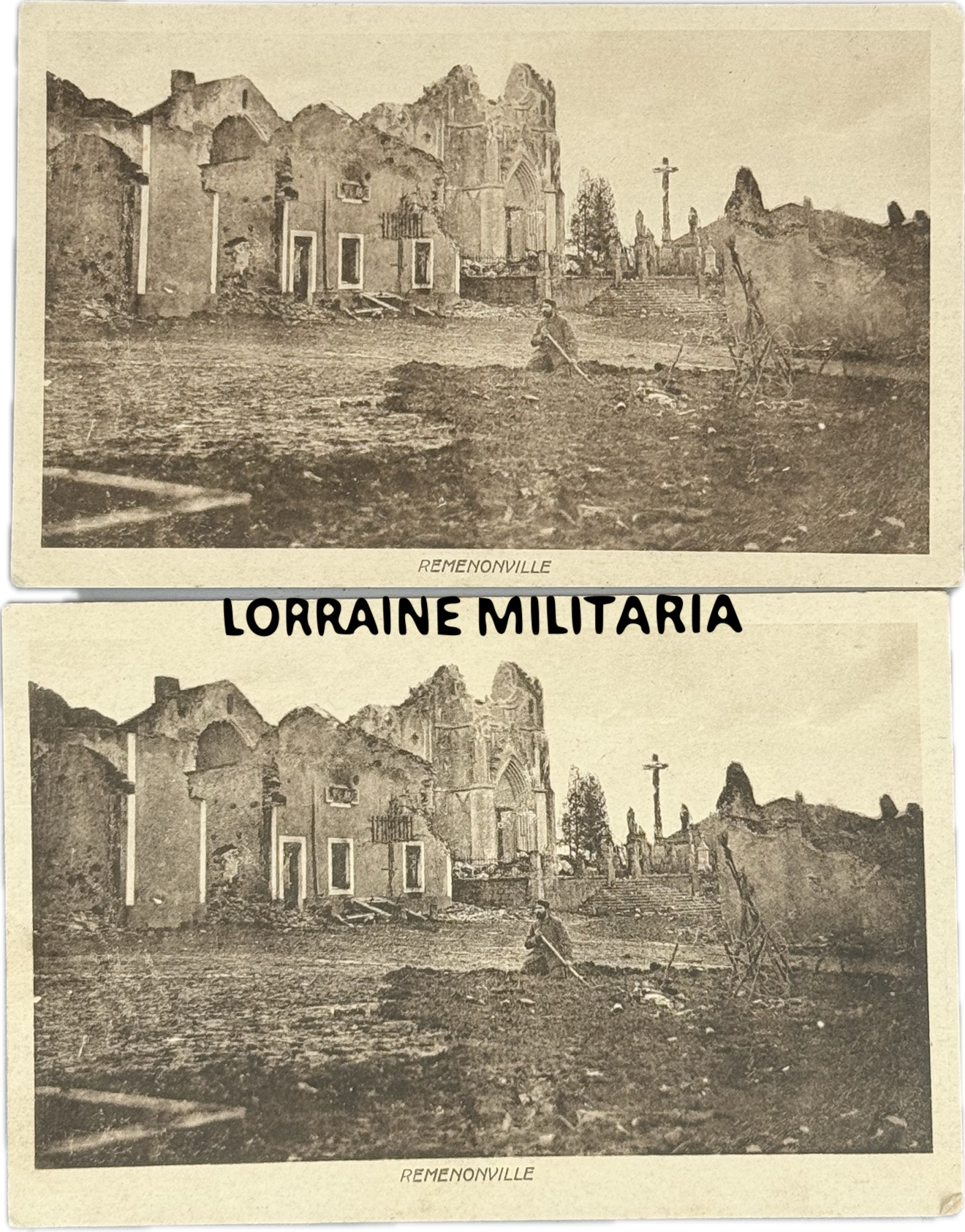 militaria : CP PHOTO REMENAUVILLE LOT DE 2 DU EIR 52