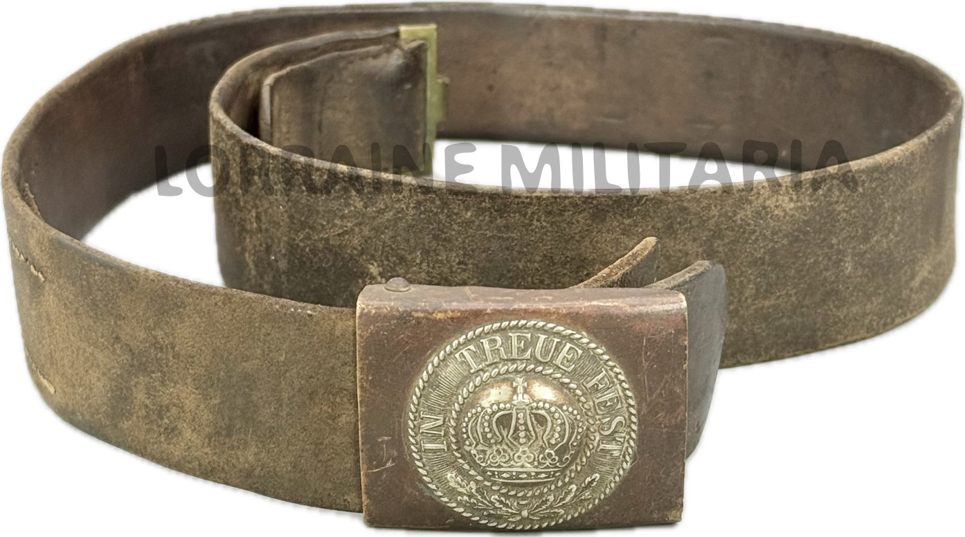 militaria : CEINTURON ALLEMAND TROUPE MLE 95 BAVAROIS CUIR RETOURNE DU 2 IR GRENIER