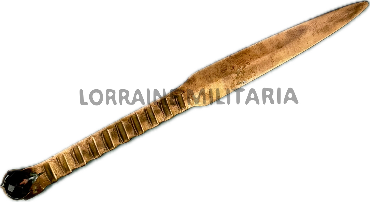 militaria : COUPE PAPIER BAGUE D'OBUS SERTIE D'UNE PERLE