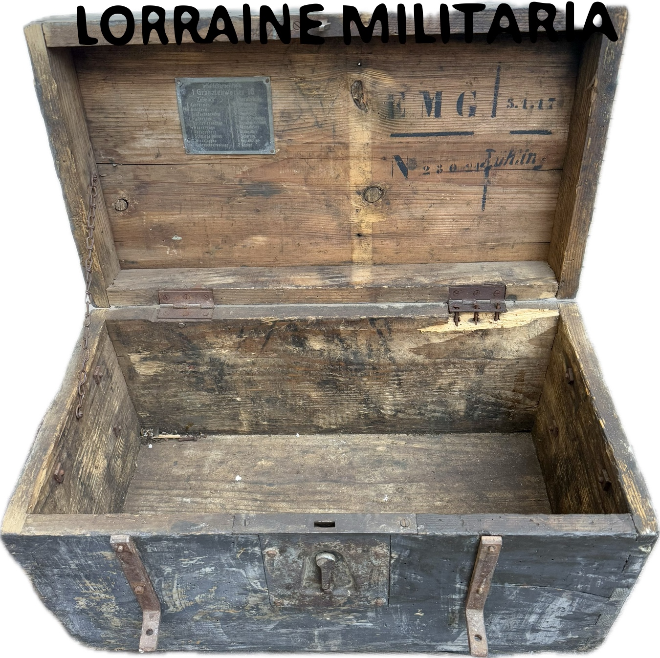 militaria : CAISSE DE TRANSPORT ALLEMANDE POUR GRANATENWERFER MLE 1916