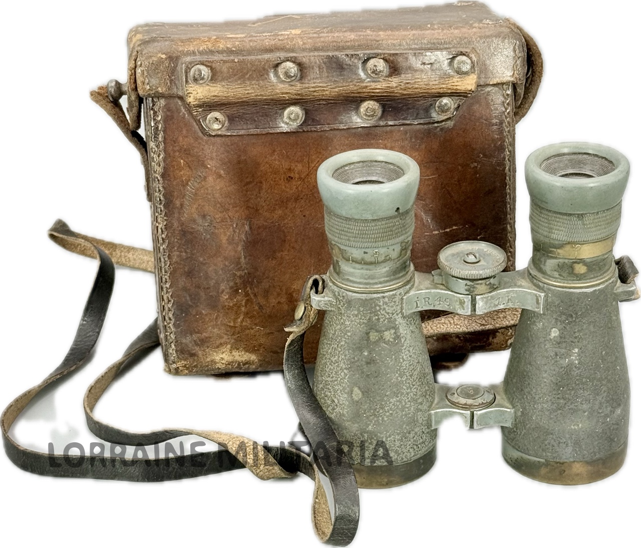 militaria : PAIRE DE JUMELLES ALLEMANDES MODELE 1908 AVEC ETUI 49 ème REGIMENT D'INFANTERIE