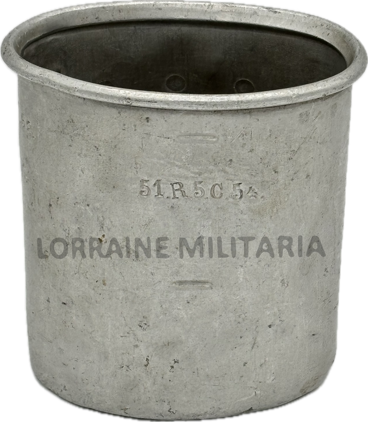 militaria : QUART ALUMINIUM AVEC REGIMENT 51ème D'INFANTERIE ET NOMINATIF