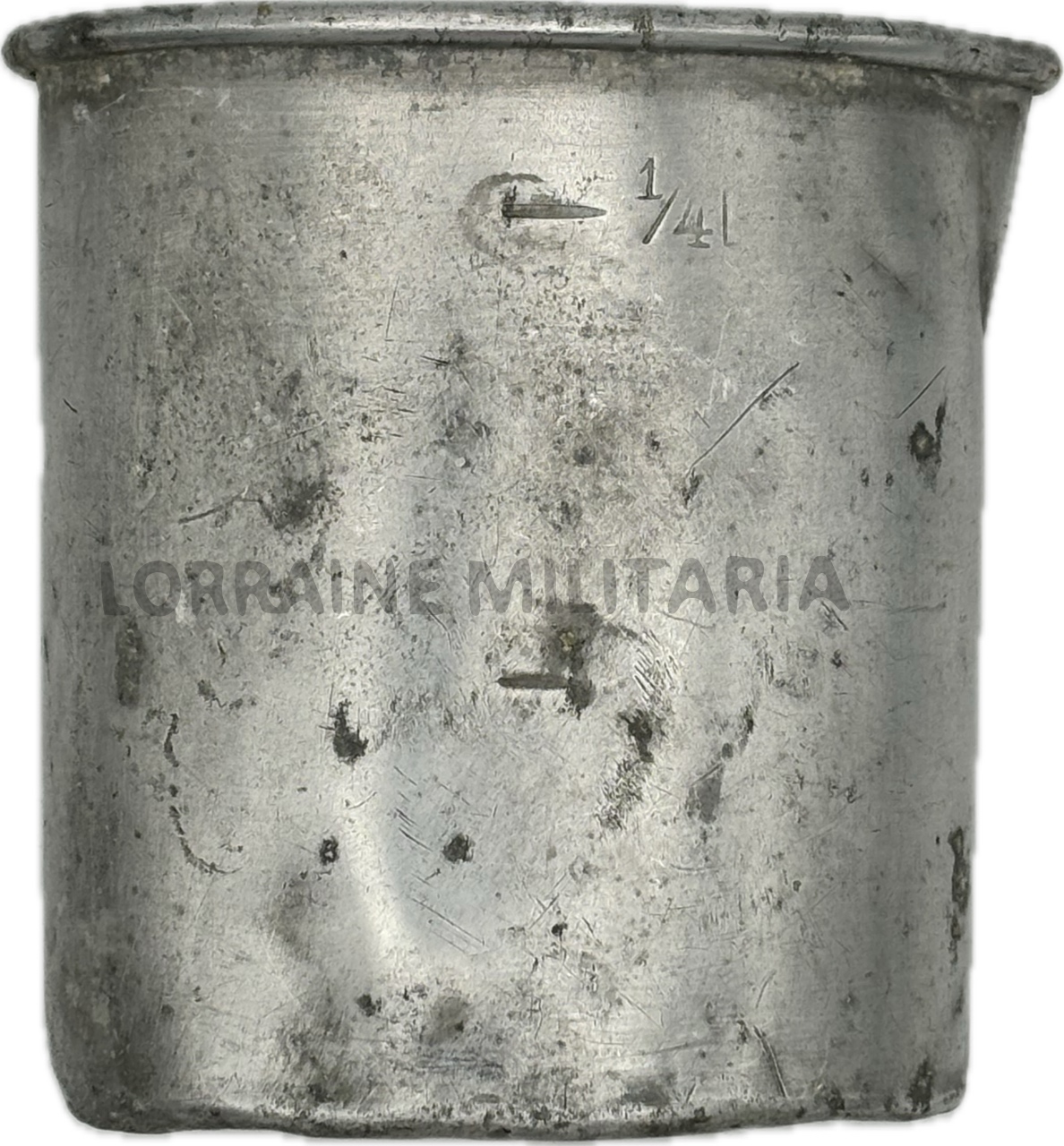 militaria : QUART ALUMINIUM DATE 1909 ET NOMINATIF