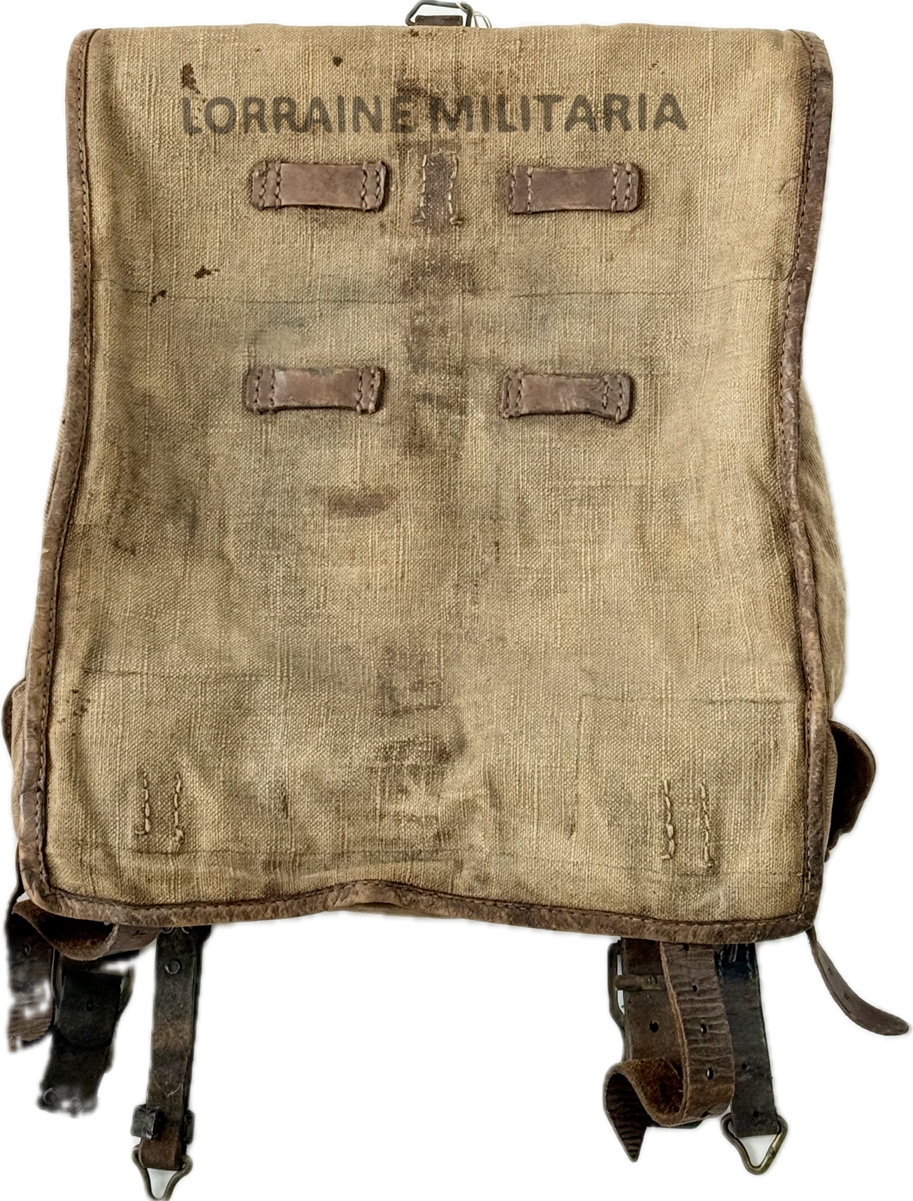militaria : SAC A DOS ALLEMAND TORNISTER EN TOILE 1917 HESSE RBA XVIII